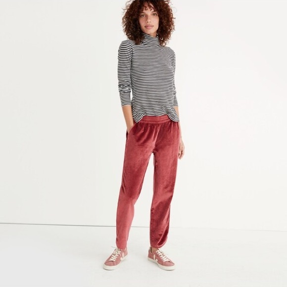 Madewell Track Trousers in Velvet - Picture 1 of 4